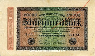 REICHSBANKNOTE ZWANZIGTAUSEND (20.000) MARK 20. Februar...