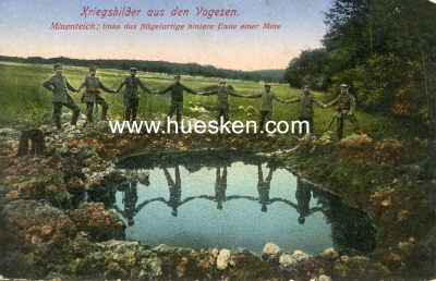 FARB-POSTKARTE 'Kriegsbilder aus den Vogesen. Minenteich,...