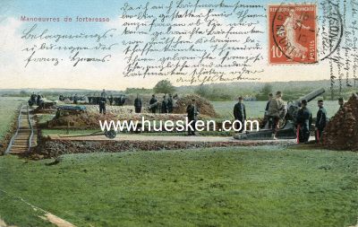 FARB-POSTKARTE 'Manoeuvres de forteresse'. Verlag Adrien...