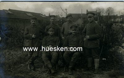 PHOTO 9x14cm: Sieben feldgraue Soldaten. 1918 als...