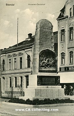 STENDAL - HUSARENDENKMAL. Photopostkarte. Verlag Carl H....