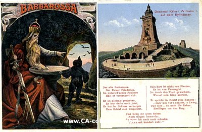 FARB-POSTKARTE 'Barbarossa-Denkmal Kaiser Wilhelm I. auf...