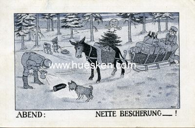 HUMOR-POSTKARTE 'Abend: Nette Bescherung __!'....