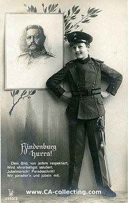 LIEDER-POSTKARTE 'Hindenburg hurra!'. NBC. 1915...