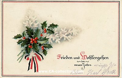 NEUJAHRS-POSTKARTE 'Frieden und Wohlergehen im neuen...