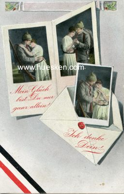 FARB-POSTKARTE 'Mein Glück bist Du nur ganz allein!...