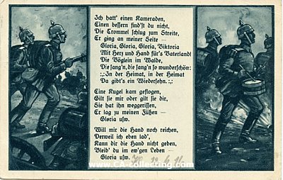 LIEDER-POSTKARTE 'Ich hatt`einen Kameraden....'....