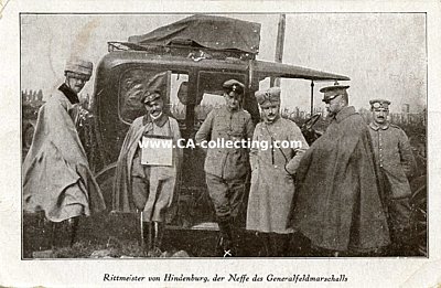 PHOTO-POSTKARTE 'Rittmeister von Hindenburg, der Neffe...