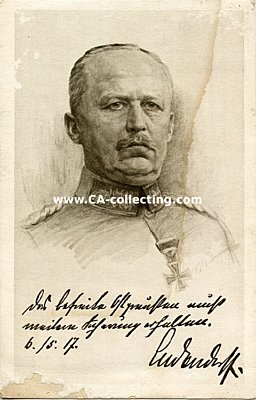 PORTRÄTPOSTKARTE 'Generalleutnant Ludendorff'. Von...