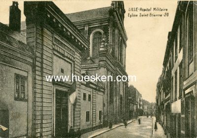 PHOTO-POSTKARTE LILLE Hospital Militaire Eglise...