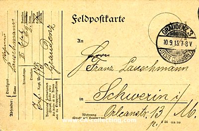 FELDPOSTKARTE des Wehrmann Lauschmann aus dem...