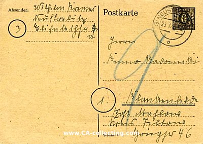 SOWJETISCHE BESATZUNGSZONE - GANZSACHE-POSTKARTE - 6...