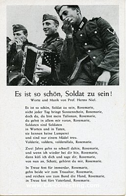 WEHRMACHT-LIEDER-POSTKARTE 'Es ist so schön, Soldat...