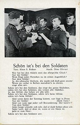 WEHRMACHT-LIEDER-POSTKARTE 'Schön ist's bei den...