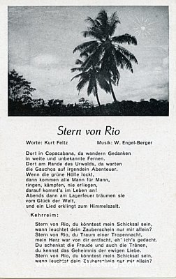 WEHRMACHT-LIEDER-POSTKARTE 'Stern von Rio'. M/0252 Verlag...