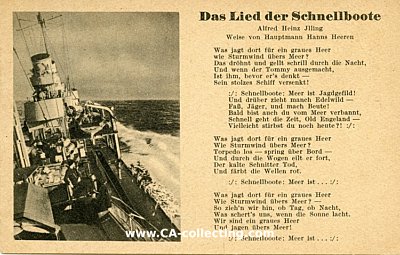 KRIEGSMARINE-LIEDER-POSTKARTE 'Das Lied der Schnellbote'....