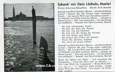 WEHRMACHT-LIEDER-POSTKARTE 'Schenk' mir Dein...