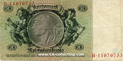 Photo 2 : REICHSBANKNOTE FÜNFZIG (50) REICHSMARK 20. März...