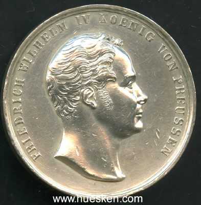 DICKE SILBERNE HULDIGUNGS-MEDAILLE 1840 König...