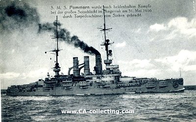 PHOTO-POSTKARTE 'S.M.S. Pommern wurde nach heldenhaften...