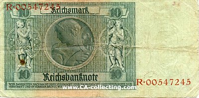 Photo 2 : REICHSBANKNOTE ZEHN (10) MARK 22. Januar 1929. Serie R,...