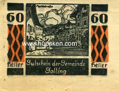 ÖSTERREICH / GOLLING  - NOTGELDSCHEIN 60 HELLER 31....