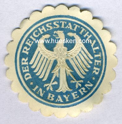 GEPRÄGTE SIEGELVIGNETTE 'Der Reichsstatthalter in...