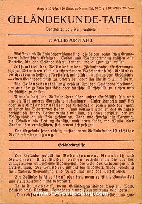 GELÄNDEKUNDE-TAFEL. 7. Wehrsporttafel des Verlag...