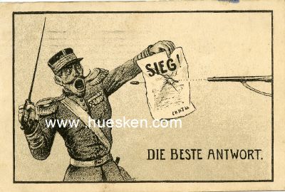 POSTKARTE 'SIEG! - DIE BESTE ANTWORT'. Kunstdruck...