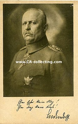 PHOTO-PORTRÄTPOSTKARTE 'Generalleutnant Ludendorff'....