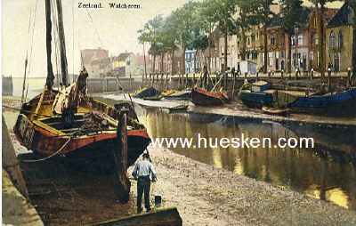 FARB-POSTKARTE ZEELAND - WALCHEREN. 1915 als Feldpost...