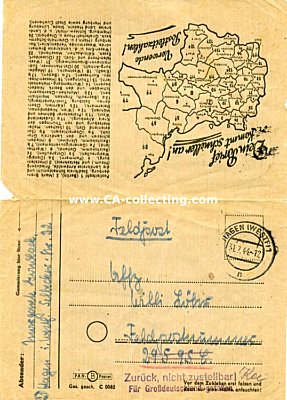 FELDPOST-FALTBRIEF Hagen (Westfalen) vom 31. Juli 1944 an...