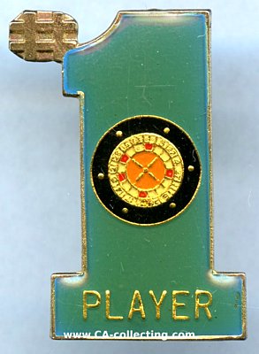 #1 PLAYER (ROULETTE) ABZEICHEN. Messing lackiert mit...