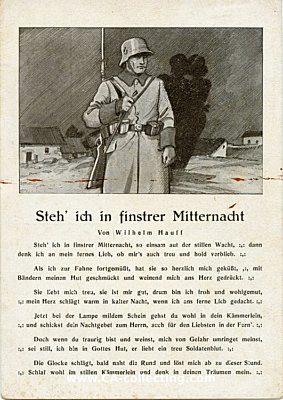 WEHRMACHT-LIEDER-POSTKARTE 'Steh´ ich in finstrer...