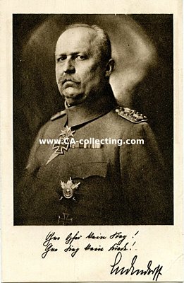 PHOTO-PORTRÄTPOSTKARTE 'General Ludendorff'....