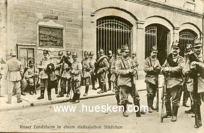 PHOTO-POSTKARTE 'Unser Landsturm in einem...