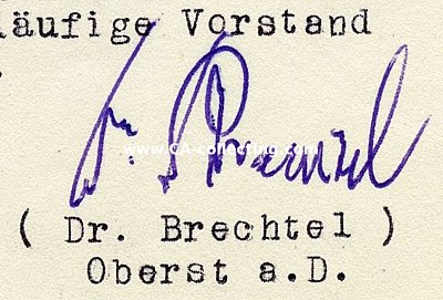 BRECHTEL, Dr. Franz-Eugen. Oberst des Heeres, Kommandeur...