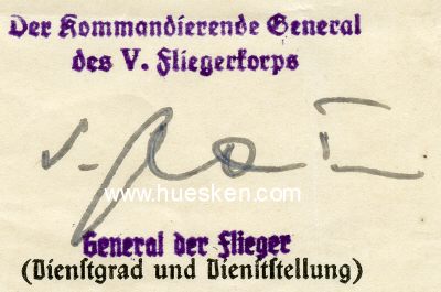 GREIM, Robert Ritter von. Generalfeldmarschall der...