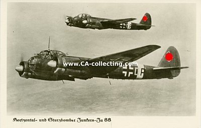 PHOTO-POSTKARTE 'Horiziontal- und Sturzbomber Junkers Ju...