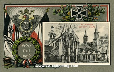 HILDESHEIM - DER DOM. Photopostkarte 'Gott mit uns'....