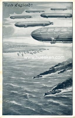 PROPAGAND-POSTKARTE um 1915 'Nach England !'. Karte des...