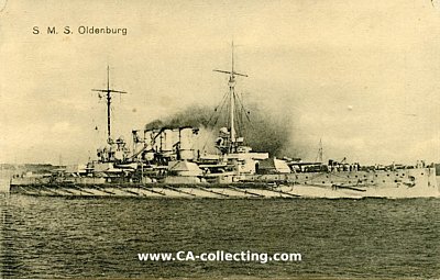 PHOTO-POSTKARTE 'S.M.S. Oldenburg'. W.B. Levy, Hamburg.