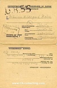 KRIEGSGEFANGENEN-FALTBRIEF