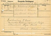 DEUTSCHE REICHSPOST TELEGRAMMFORMULAR