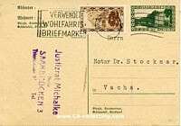 SAARGEBIET - POSTAL STATIONERY POSTCARD - 30 CENT + 10 CENT